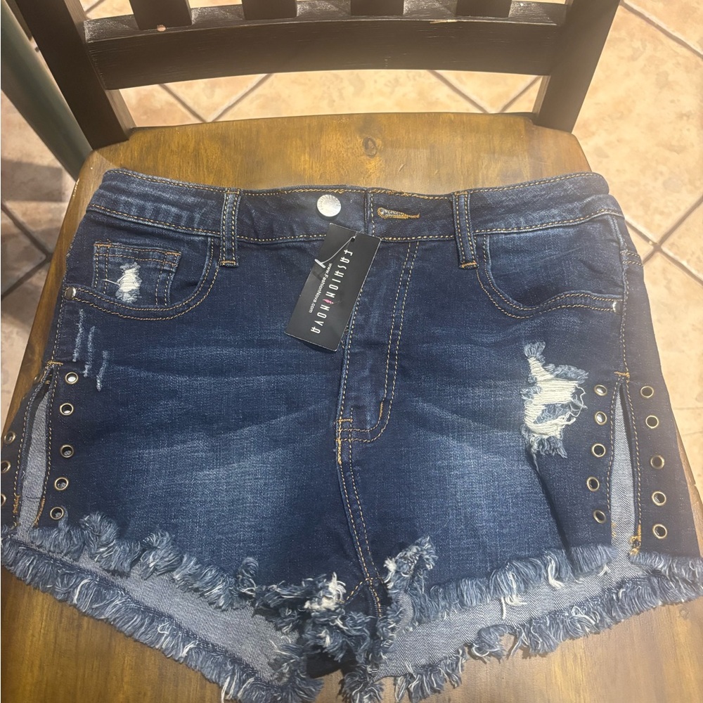 Fashion Nova Dark Blue Women Shorts